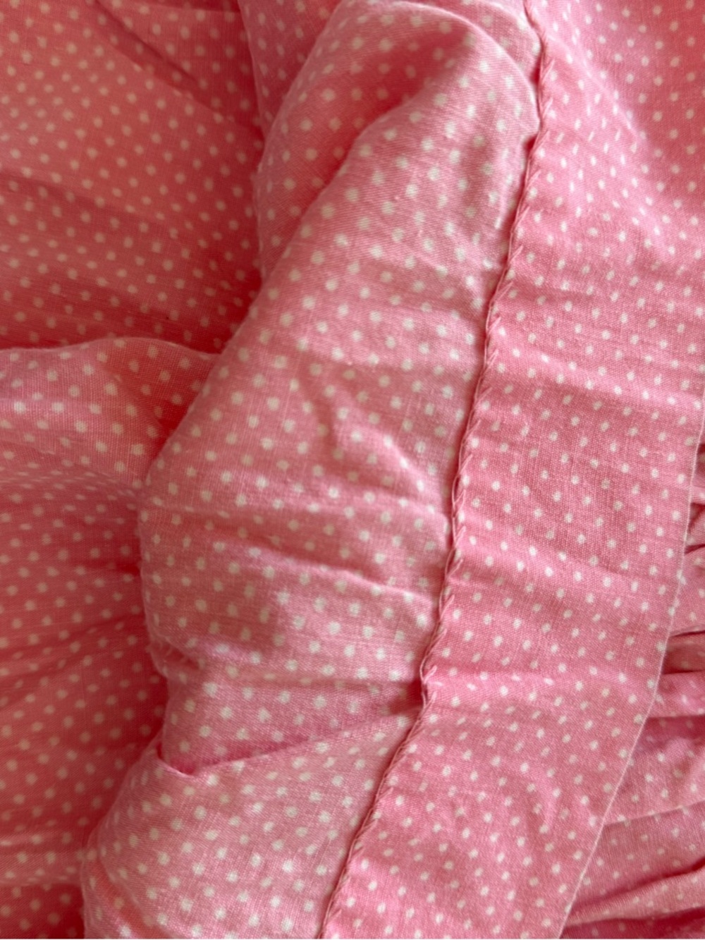 Vintage Pert'n Sassy Baby Girls 6-9m Prairie Dress Pink Polka Dot Ruffle 1970s - Picture 7 of 12